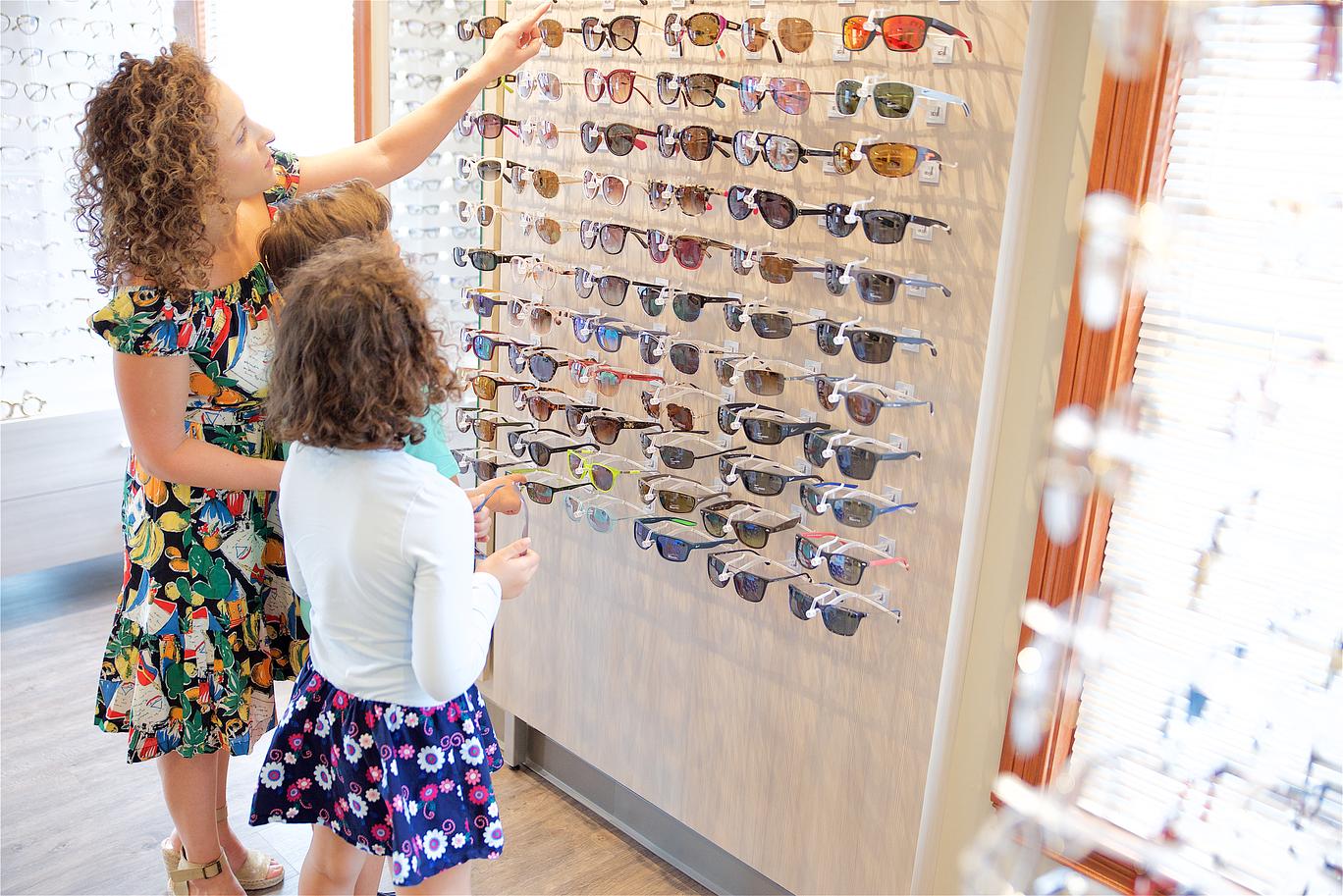 Pediatric patients looking at new frames